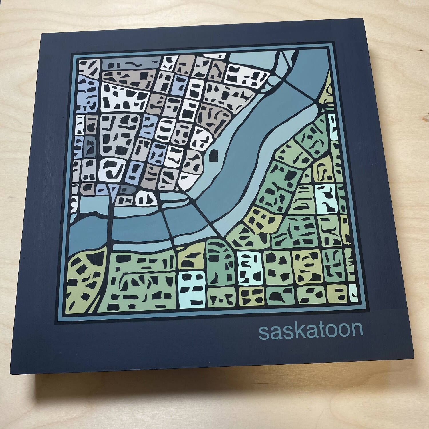 10" Art Panel | Saskatoon Map