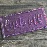 Fuck Off Decor or Trinket Tray with Clear stand, resin