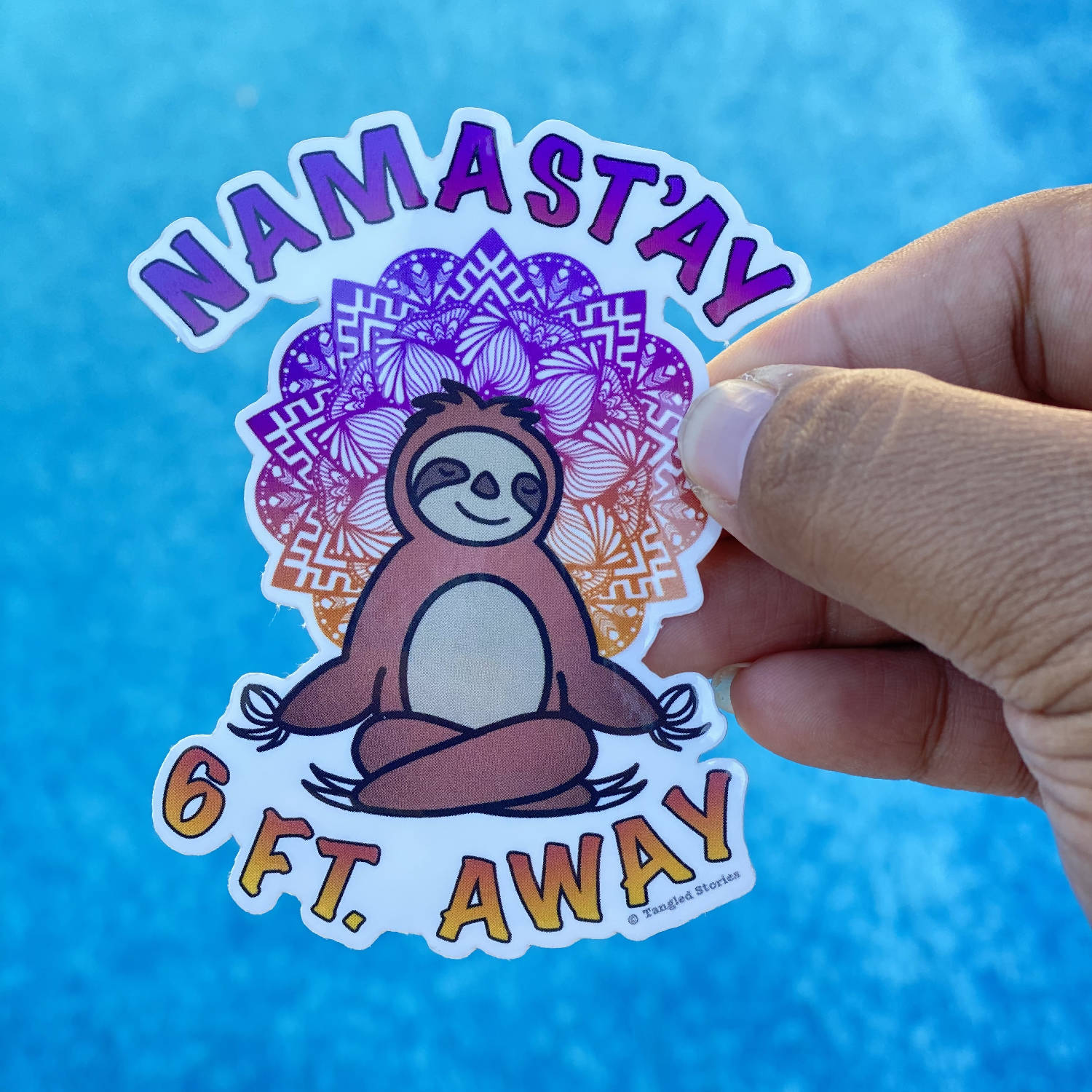 Namast'ay Away Waterproof Sticker