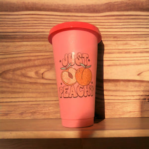 Just peachy plastic cup