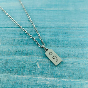 Stainless Steel Necklace - Semi colon