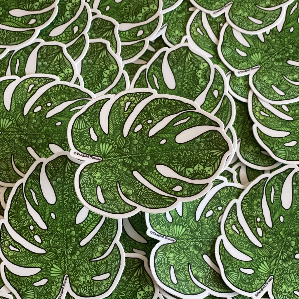 Monstera Leaf Waterproof Sticker