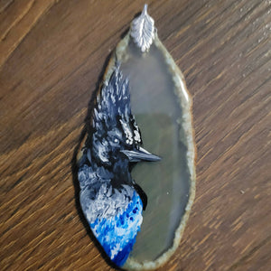 Necklace - Stellers Jay on Agate