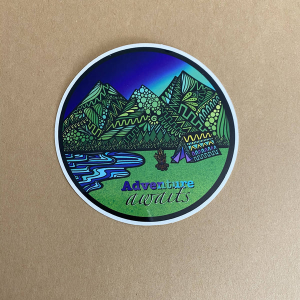 Adventure Awaits Waterproof Sticker
