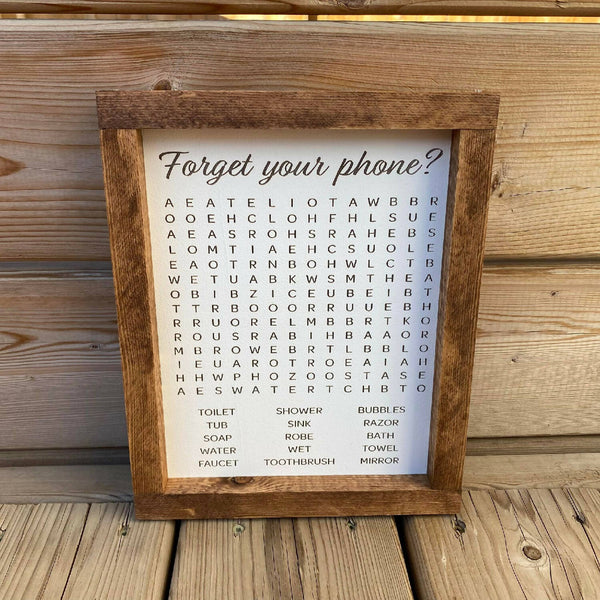Mini Bathroom Word Search Sign