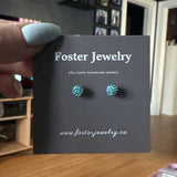 6mm pave ball earrings