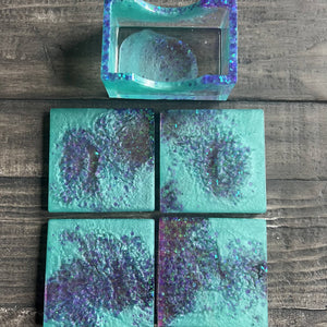 Square Coaster Set with Stand, resin