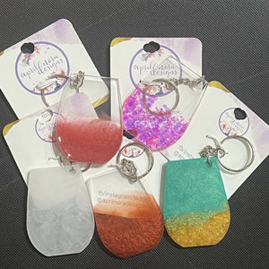 Keychains, resin