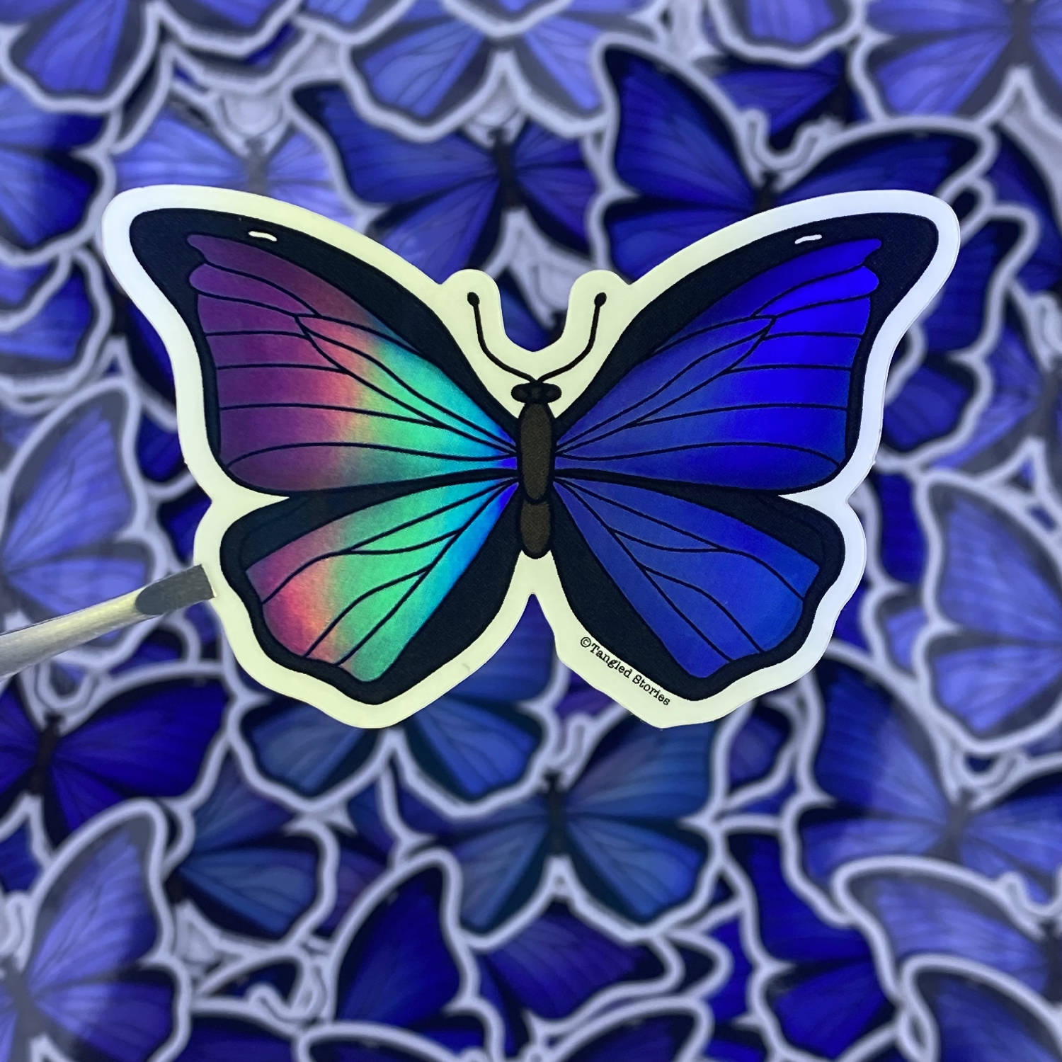 Blue Morpho Butterfly Waterproof Sticker