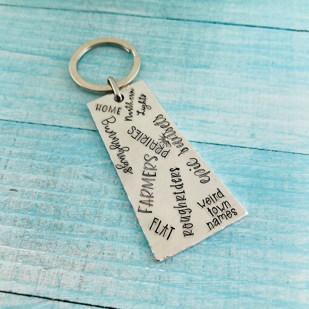 Large Metal Rectangle Keychain – handmadesaskyxe