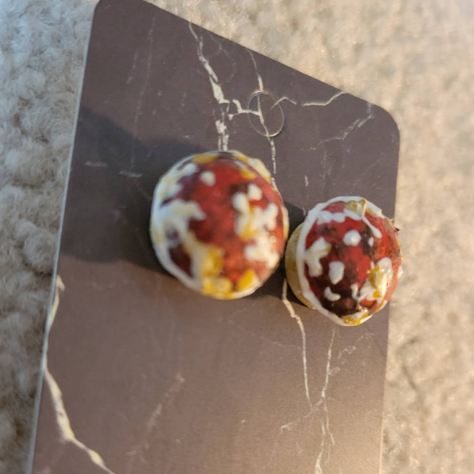 Stone, Wood, Seashell Earrings