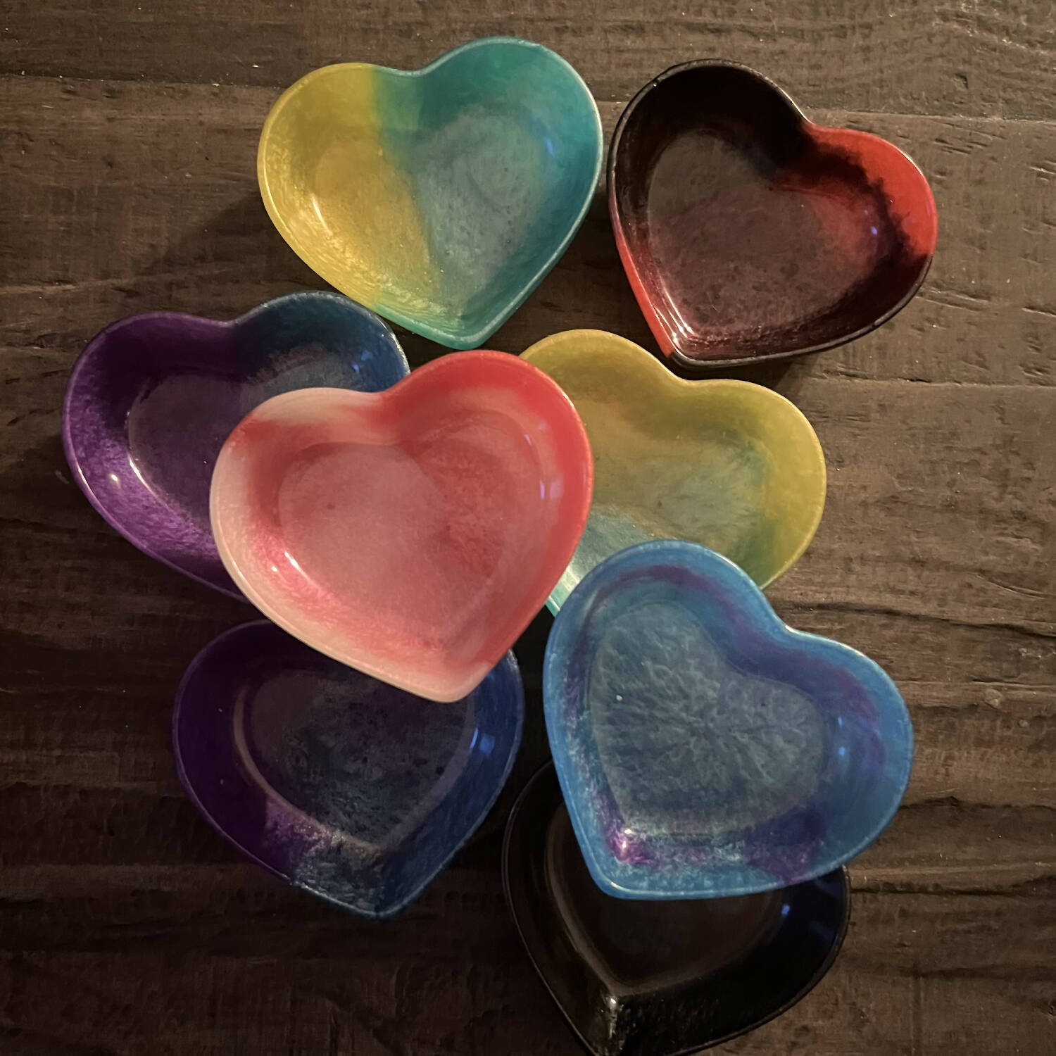 Heart Trinket Dishes, resin