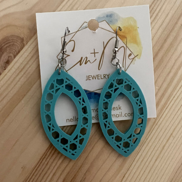 Geometric Tri-Hexigonal Earrings