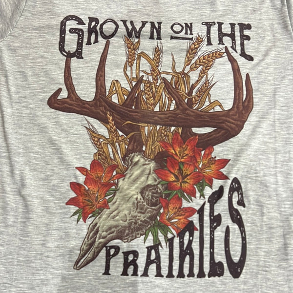 Grown on the Prairies T-shirt, unisex grey