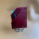 Wallet, Minimal folded style, for cards & cash, Dark Red