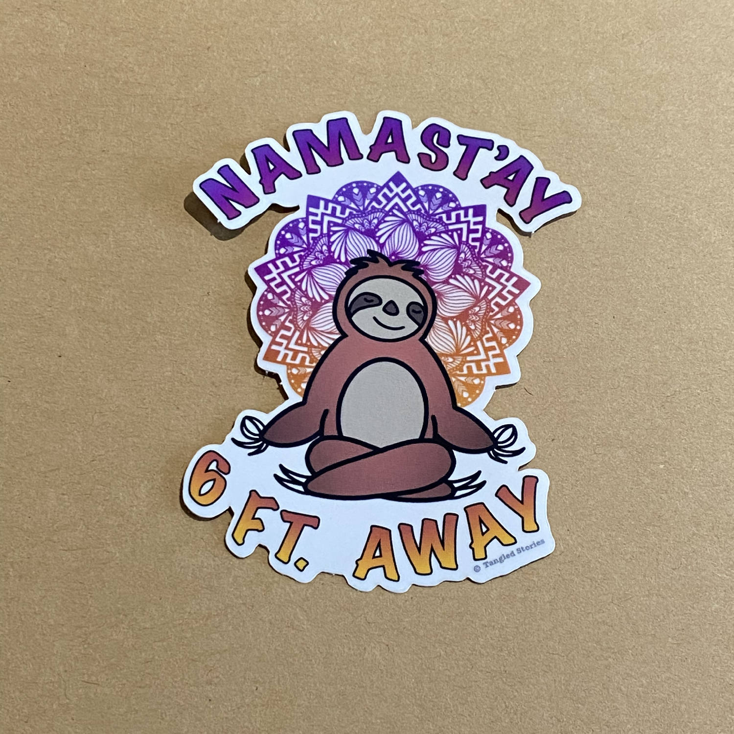 Namast'ay Away Waterproof Sticker