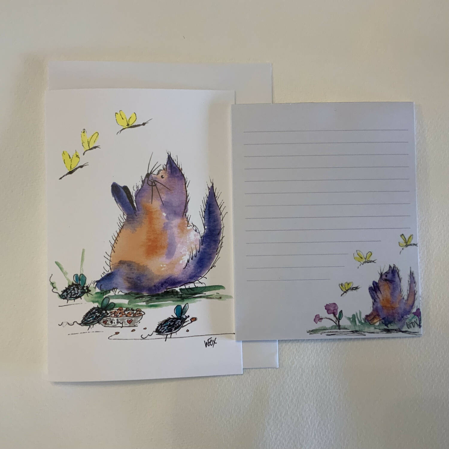Henry the Cat Card and Notepad Package