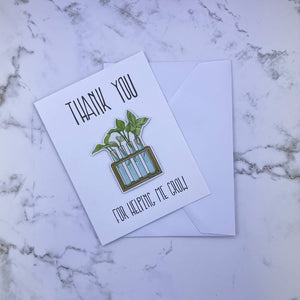 TY for Helping Me Grow Stickard (Greeting Card with Sticker)