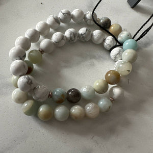 White howlite and multicolored amazonite bracelet