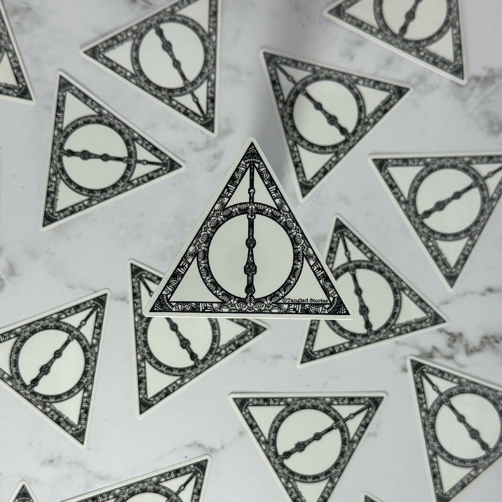 Deathly Hallows Weatherproof Sticker – handmadesaskyxe