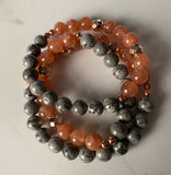 Sunstone and Grey bracelet