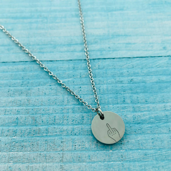 Stainless Steel Necklace - middle finger