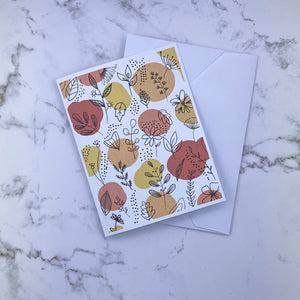 Florals and Foliage Doodle Printed Card