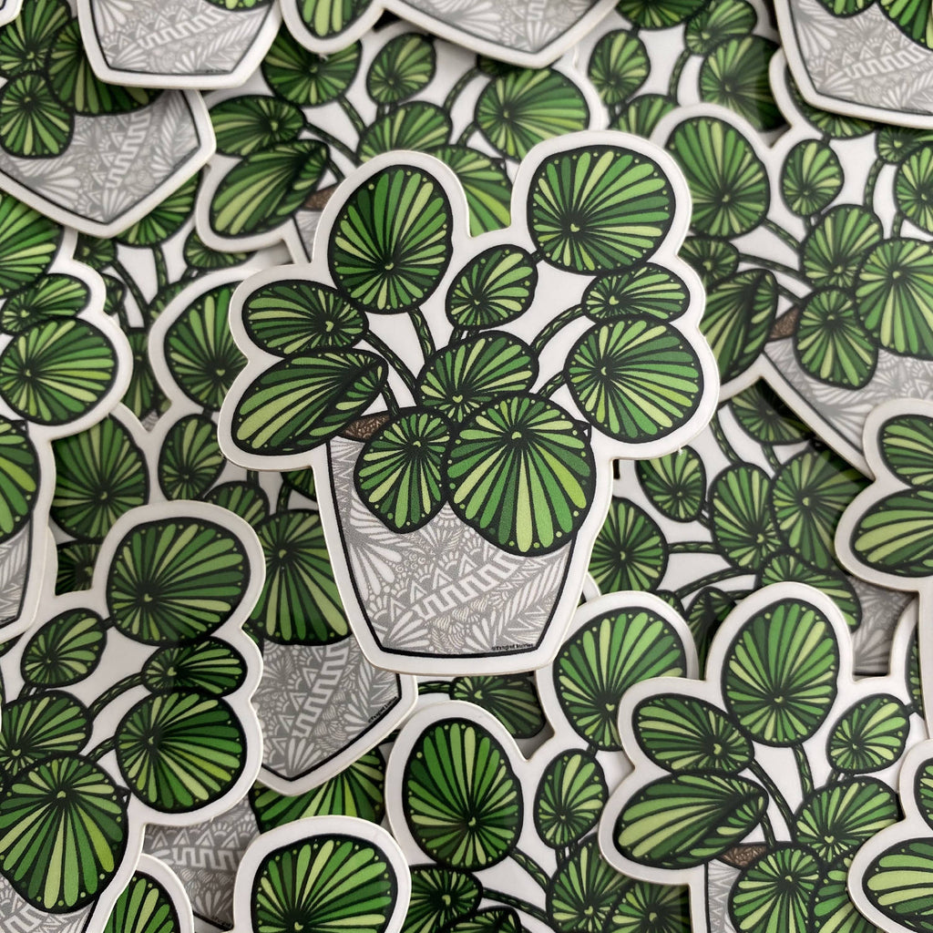 money plant sticker Money Plant (Zentangle) Waterproof Sticker