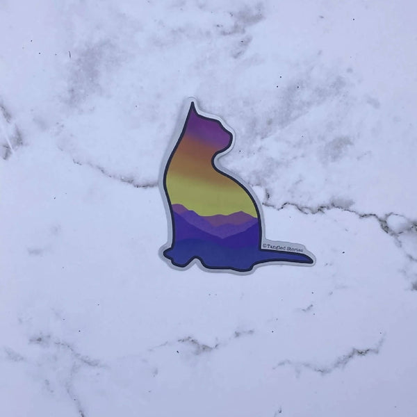 Sunset Cat Waterproof Stickers