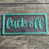 Fuck Off Decor or Trinket Tray with Clear stand, resin