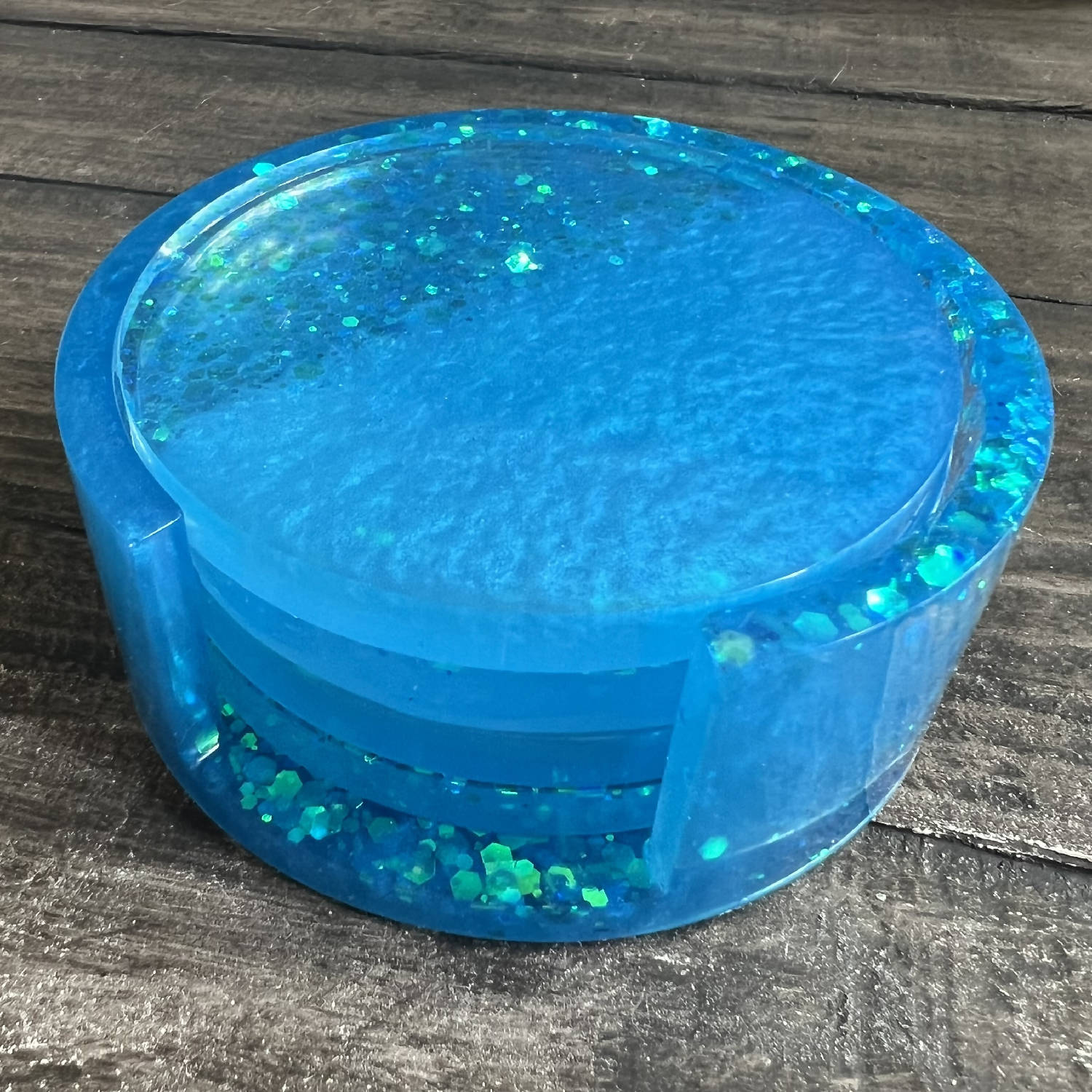 Round Coaster Set with Stand, resin