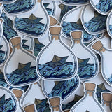 Boat in a Bottle Clear Waterproof Sticker