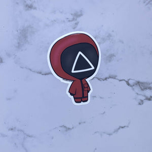 Triangle Squid Army Chibi Waterproof Sticker
