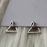 Triangle hollow hanging earrings - HandmadeSask