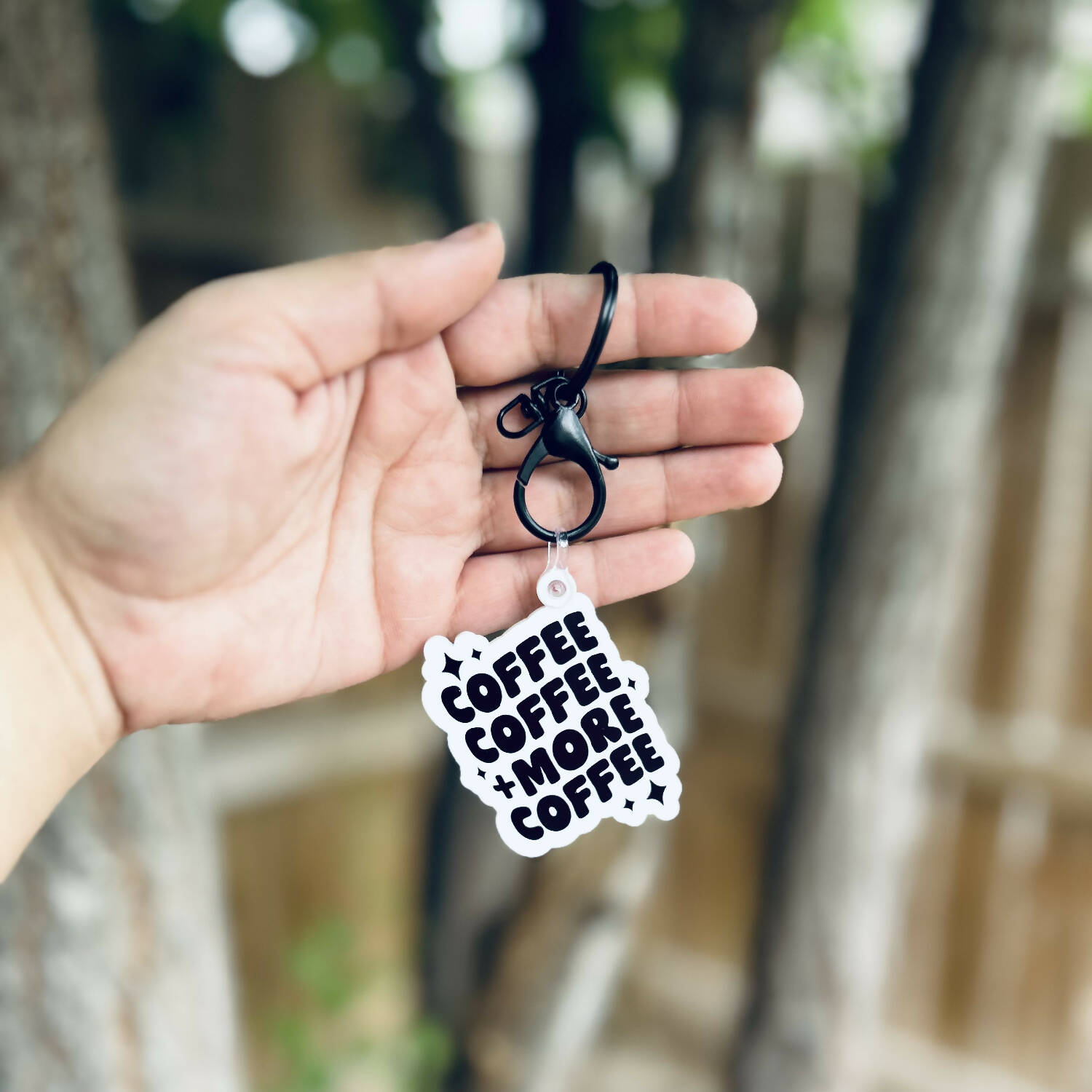 Coffee Coffee and More Coffee Acrylic Keychain