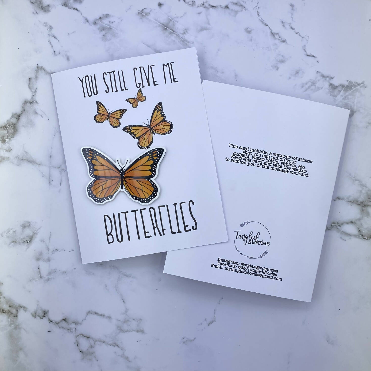You Still Give Me Butterflies Stickard (Greeting Card with Sticker)