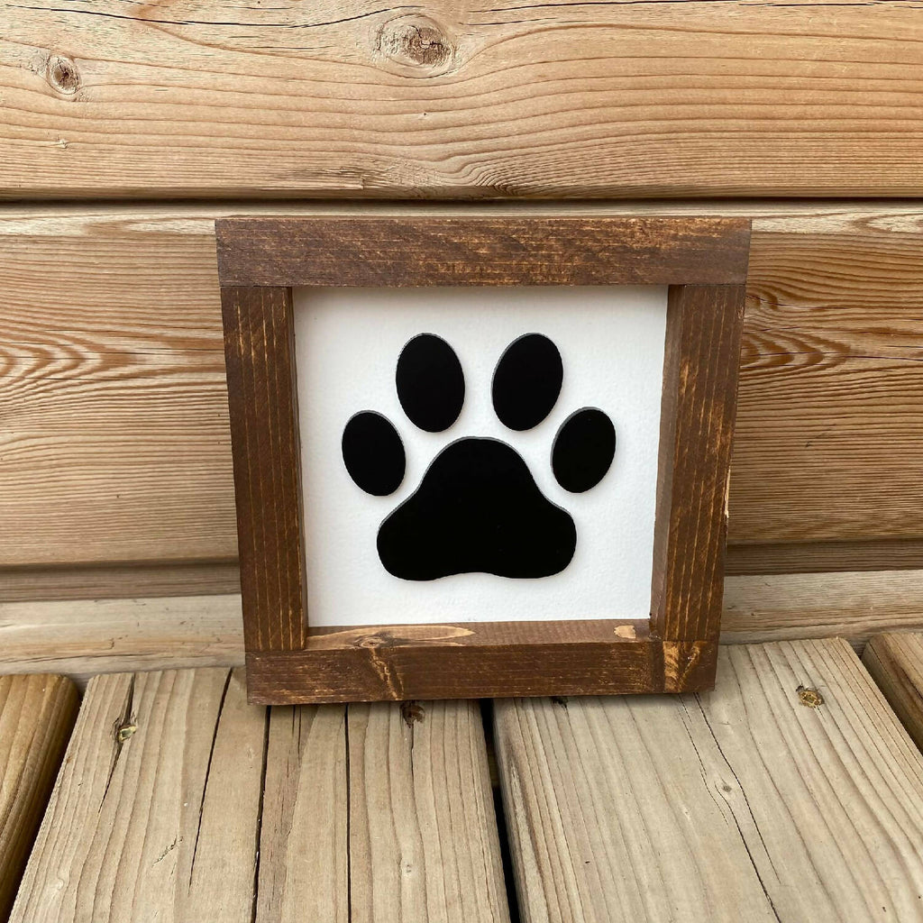 Dog Paw Print 3D Sign - 6"
