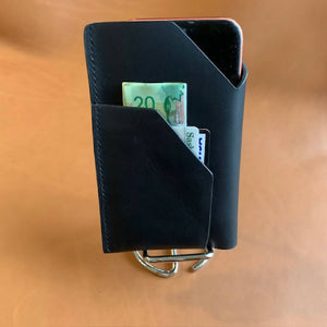 Phone Case w/card slot, Folded Style, 4.25" x 6.0", Black