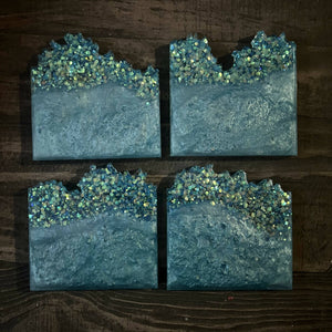 Sea Wave Coaster Set, resin