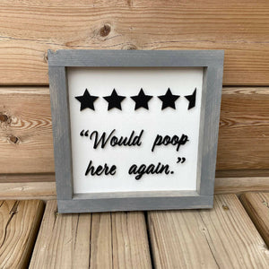 Would Poop Here Again Sign