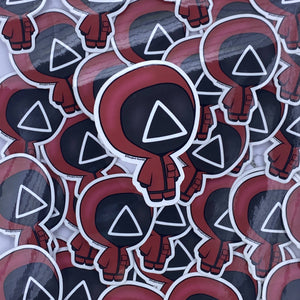 Triangle Squid Army Chibi Waterproof Sticker