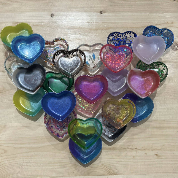 Heart Trinket Dishes, resin