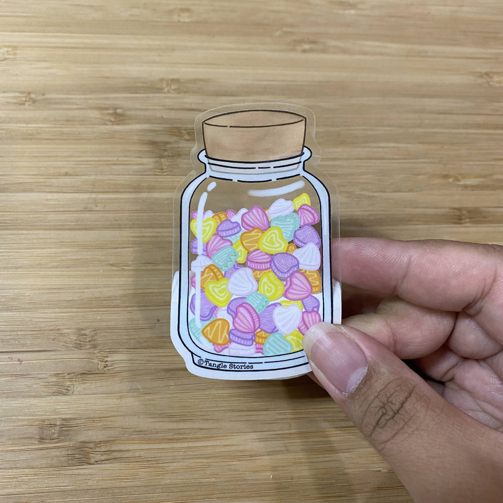 Jar of Hearts Clear Waterproof Sticker