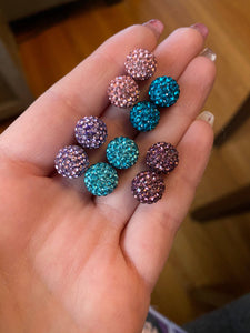 Pave ball earrings 10mm