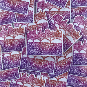 Tangled Saskatoon Skyline Weatherproof Stickers