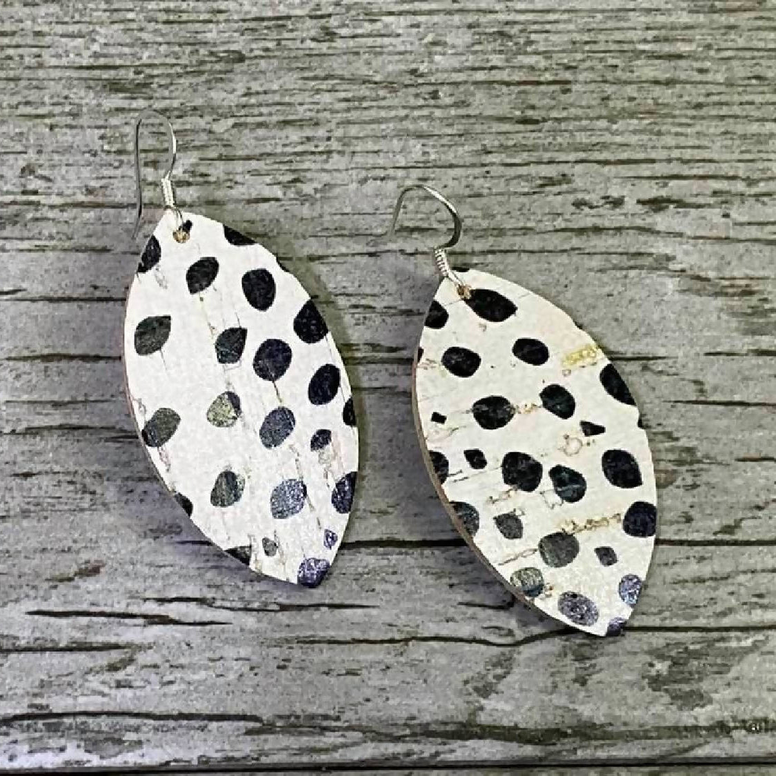 Amber Rayne Designs Leather earrings - leaf shapes